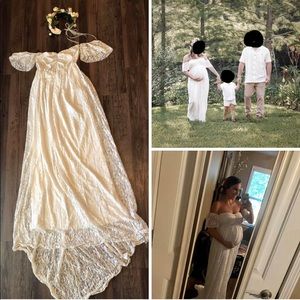 White Maternity Lace Gown